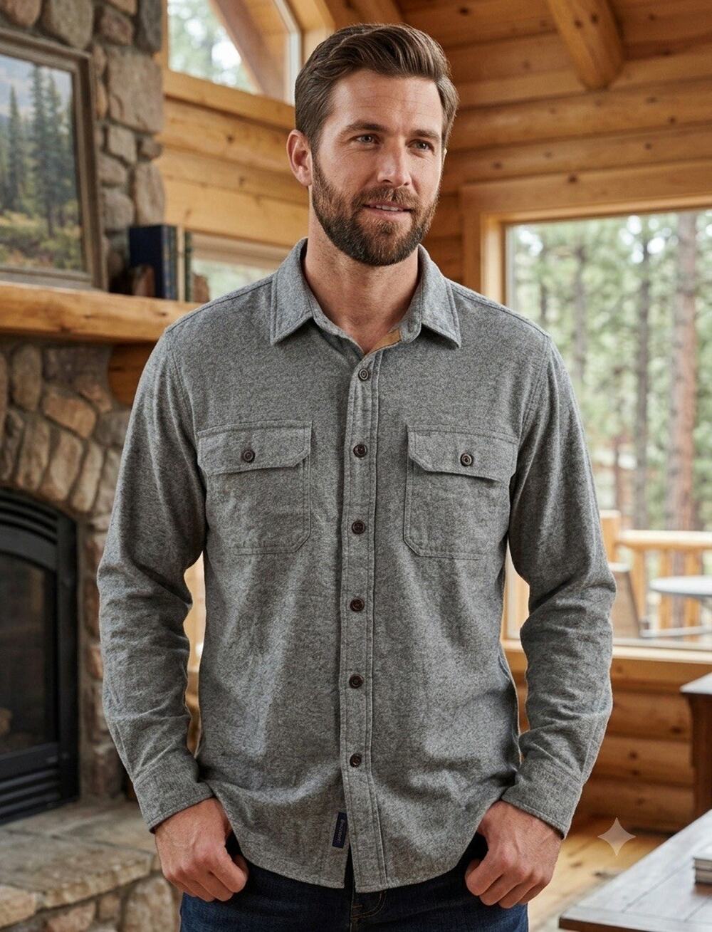Pendleton Burnside Double Brushed Gray Green Flannel Shirt Men's Size XL Cotton